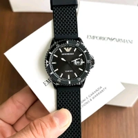 Emporio Armani Silicon Analog Black Dial Watch 