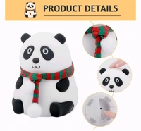Cute Panda Silicon USB Rechargeable Night Light  Lamp With Touch Gesture Control (8.5 cm, Multicolor)
