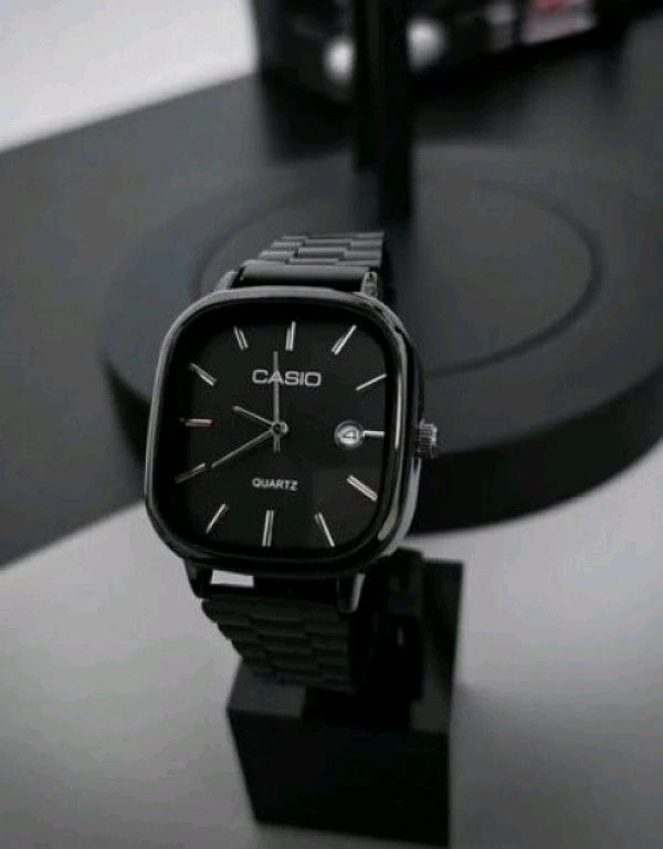 Casio Vintage Men Black Luxury Style Analog Watch 