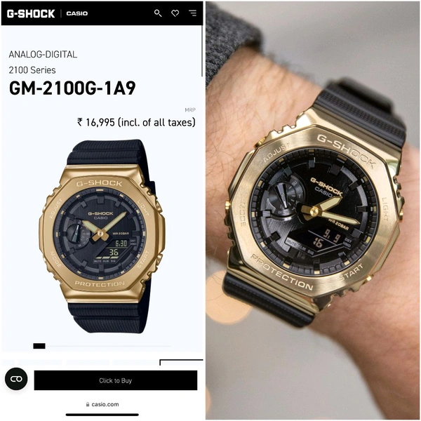 G-SHOCK GM-2100G-1A9 Gold Watch 