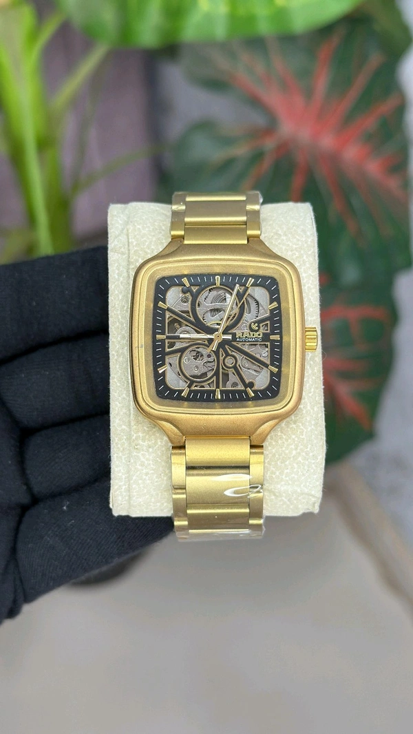 Rado Luxury Finish Golden Dial Analog Watch For Men