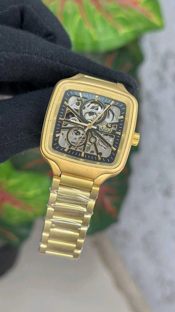 Rado Luxury Finish Golden Dial Analog Watch For Men