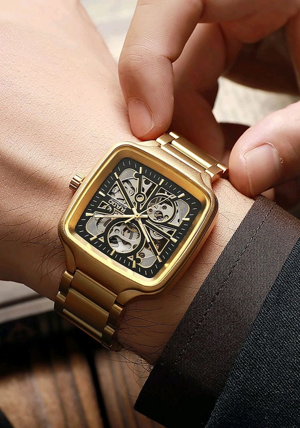 Rado Luxury Finish Golden Dial Analog Watch For Men