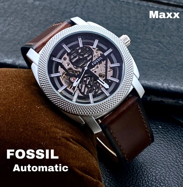 Fossil Automatic Men's Brown Leather Strap Analog Watch 