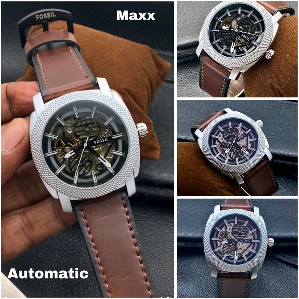 Fossil Automatic Men's Brown Leather Strap Analog Watch 