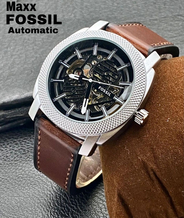 Fossil Automatic Men's Brown Leather Strap Analog Watch 