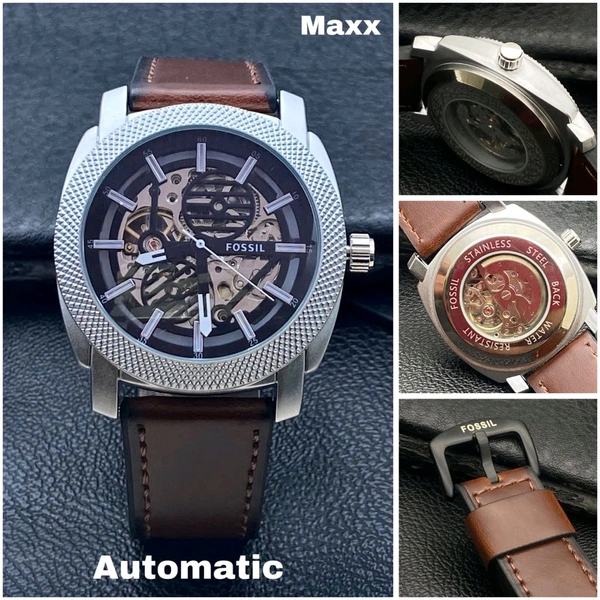 Fossil Automatic Men's Brown Leather Strap Analog Watch 