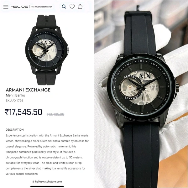 Armani Exchange Open Heart Automatic Watch