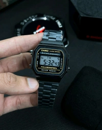 Casio Vintage Men Black Digital Watch 