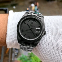 ROLEX DAYDATE Men Black Chrono Watch 