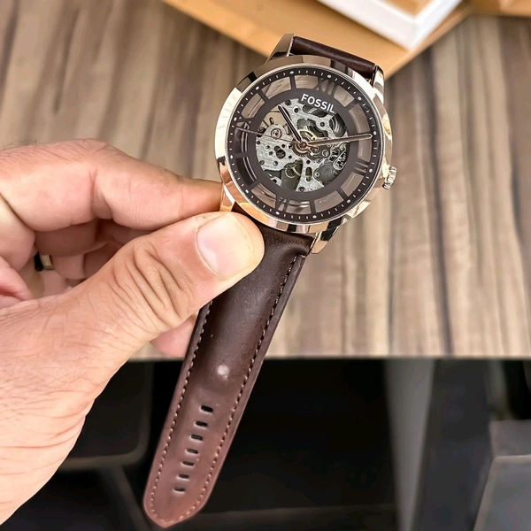 Fossil Brown Leather Strap Analog Watch For Men