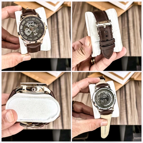 Fossil Brown Leather Strap Analog Watch For Men