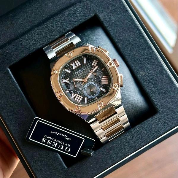 GUESS Black Dial Chronograph Watch For Men  - Fast (1-2 days)