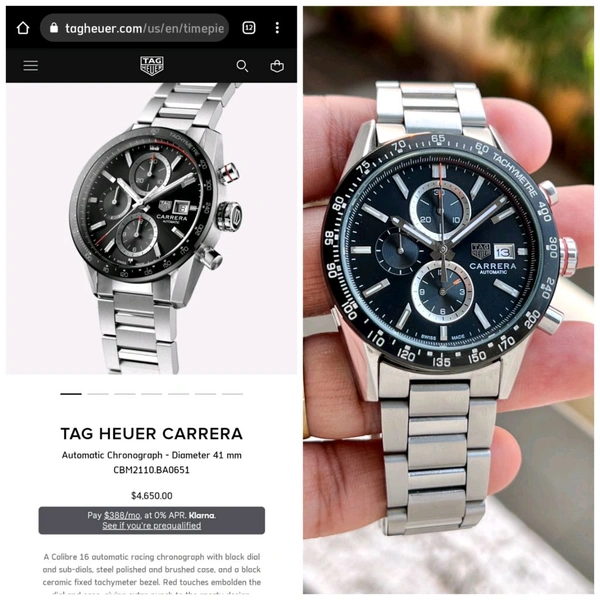 TAG HEUER CARRERA Chronograph Watch For Men - Fast (2-3 days)