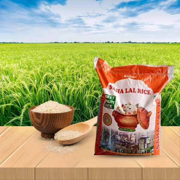 SAHA LAL RICE  Saha Lal Ratna Rice, Best Quality Ratna Rice, 25kg - Normal (4-5hours)