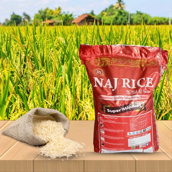 NAJ Naj Super Miniket Rice, Silky Sortex Rice, 26kg - Normal (4-5 hours)