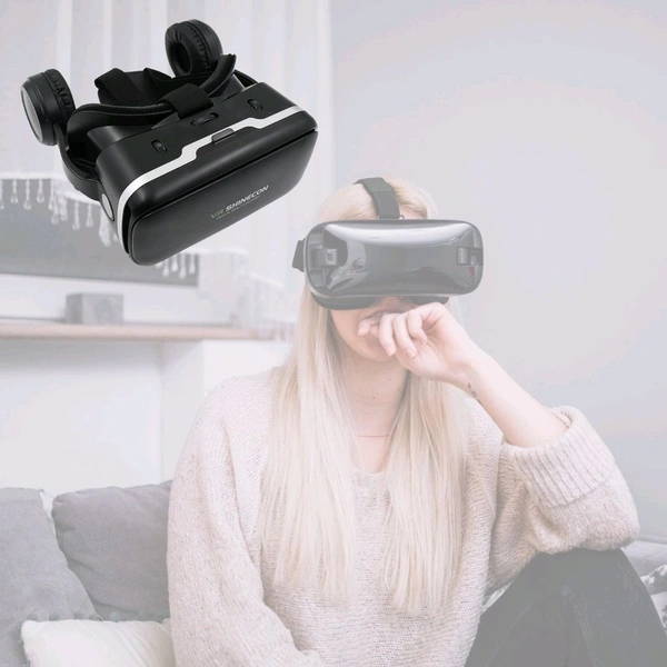 3D / HD VR Glasses Virtual Reality Goggles Headset for iOS for Android Smartphone VR Goggles-For 3D VR Movies Video Games with Headphones (1 Pc)
