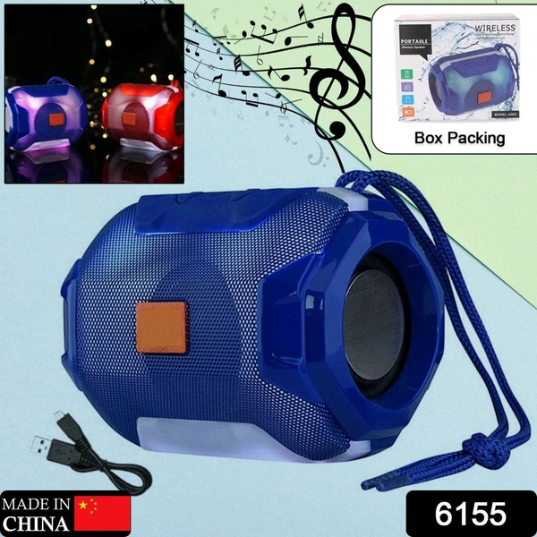 6155 Wireless Rechargeable Portable Premium DJ Bass Multimedia Speaker Bluetooth speaker (Media Player) Description :-Wireless music streaming via BluetoothEnjoy every bit of a beat through high Performance sound by powerful speakersEnjoy long range Bluetooth connectivity and compatibility with all devices, be them android or iOSLightweight & compact designFashionable Appearance De