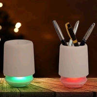 Multifunctional 4 Compartment Pen Holder with Bluetooth Speaker 5 W Bluetooth Speaker Laptop / Desk Speaker / Table Lamp / Night Lamp Smart Color Changing Pen Stand Wireless Bluetooth Speaker