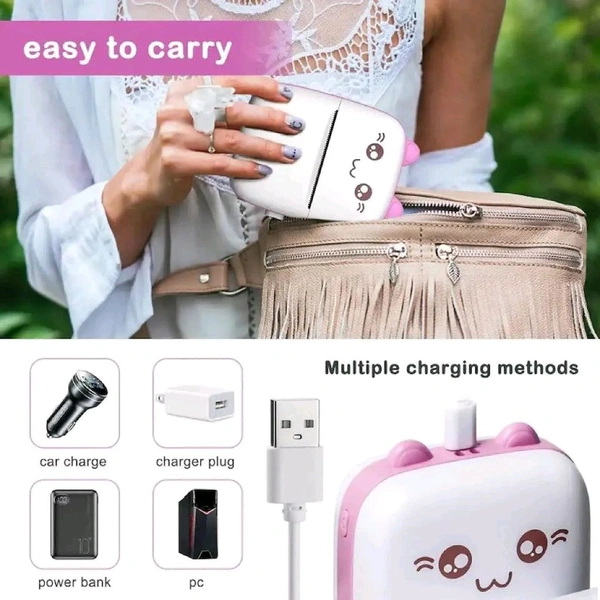 POCKET MINI PRINTER, MOBILE PHONE BLUETOOTH CONNECTION WIRELESS MINI THERMAL PRINTER WITH ANDROID OR IOS APP FOR PICTURES, PORTABLE SMART PRINTER,CONTAINS 1 ROLLS THERMAL PAPER, WITH FAST PAPER OUTPUT FOR PHOTO IMAGE