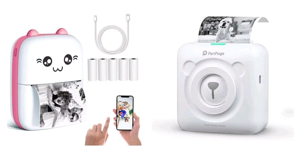 POCKET MINI PRINTER, MOBILE PHONE BLUETOOTH CONNECTION WIRELESS MINI THERMAL PRINTER WITH ANDROID OR IOS APP FOR PICTURES, PORTABLE SMART PRINTER,CONTAINS 1 ROLLS THERMAL PAPER, WITH FAST PAPER OUTPUT FOR PHOTO IMAGE