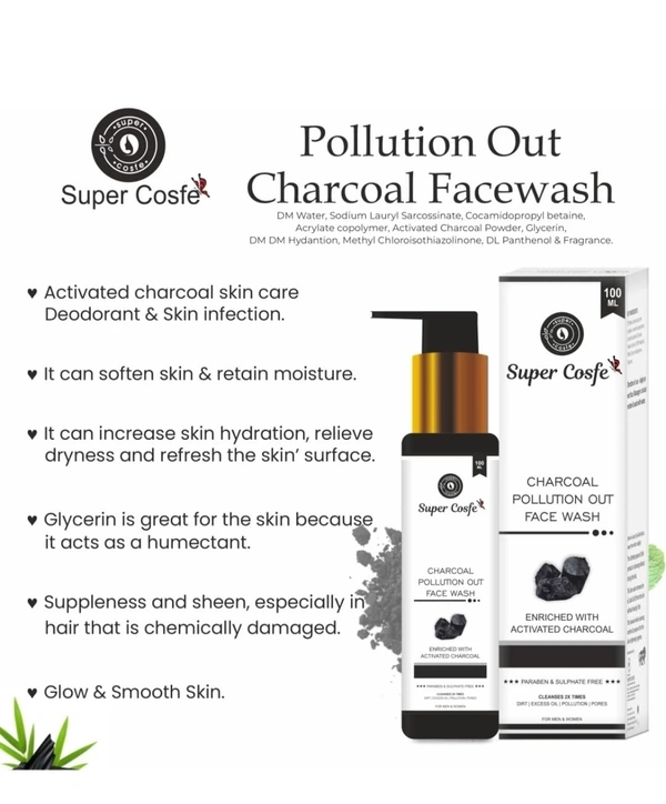 SUPER COSFE Charcoal Face Wash  - 100ML