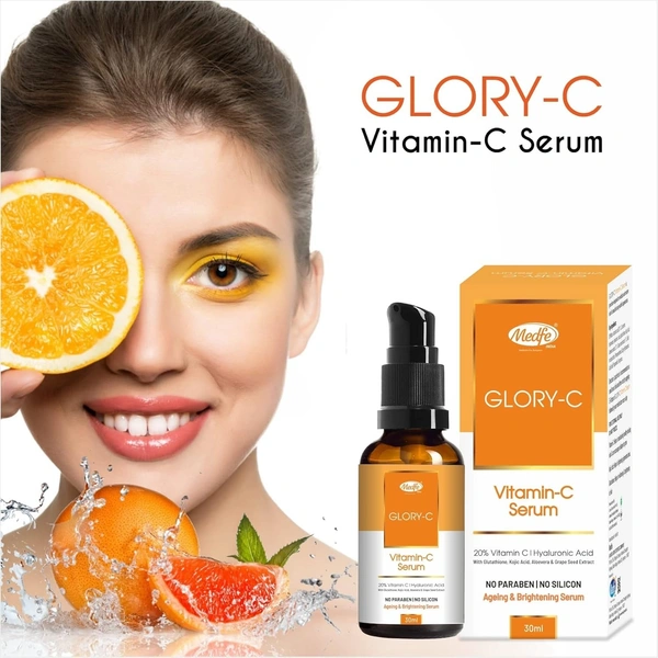 Medfe Glory-C Vitamin-C Serum | For Repairing Demaged Skin | For Ageing and Brightening Skin - 30ML
