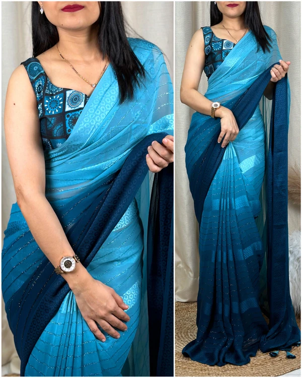 Georgette Saree  - Free SIZE, Nobel