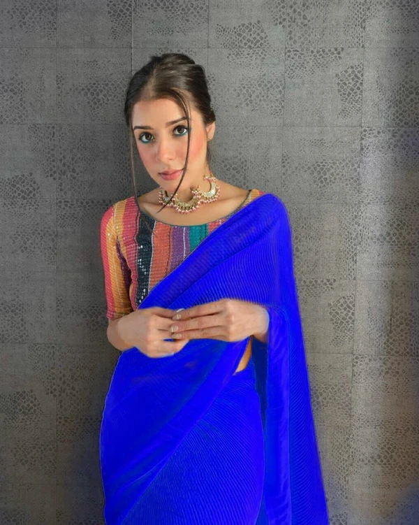 Beautiful Georgette Saree  - Blue