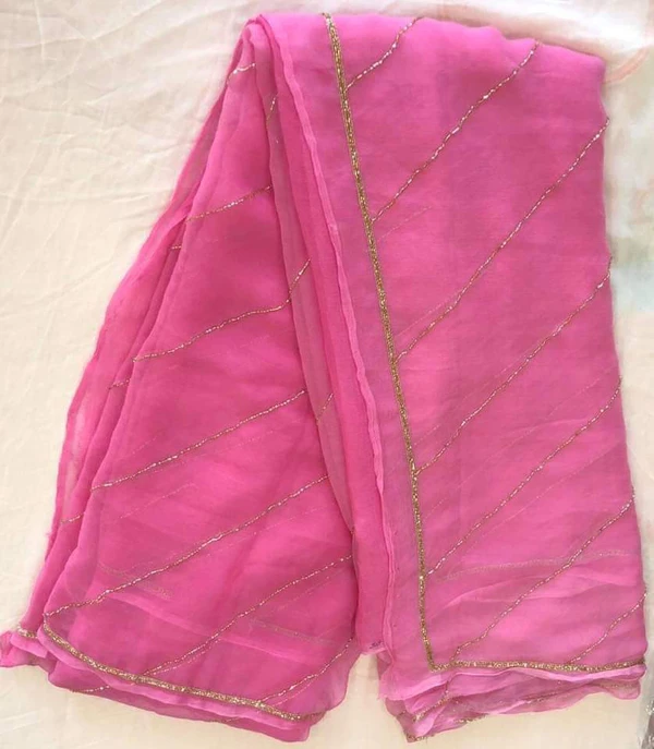 Katdana Work Saree - Magenta / Fuchsia