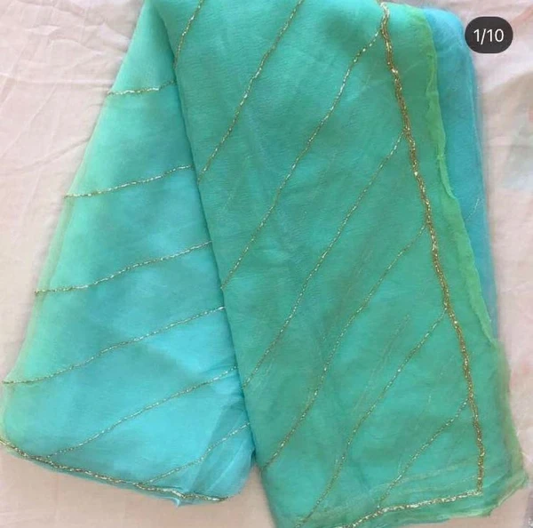 Katdana Work Saree - Green