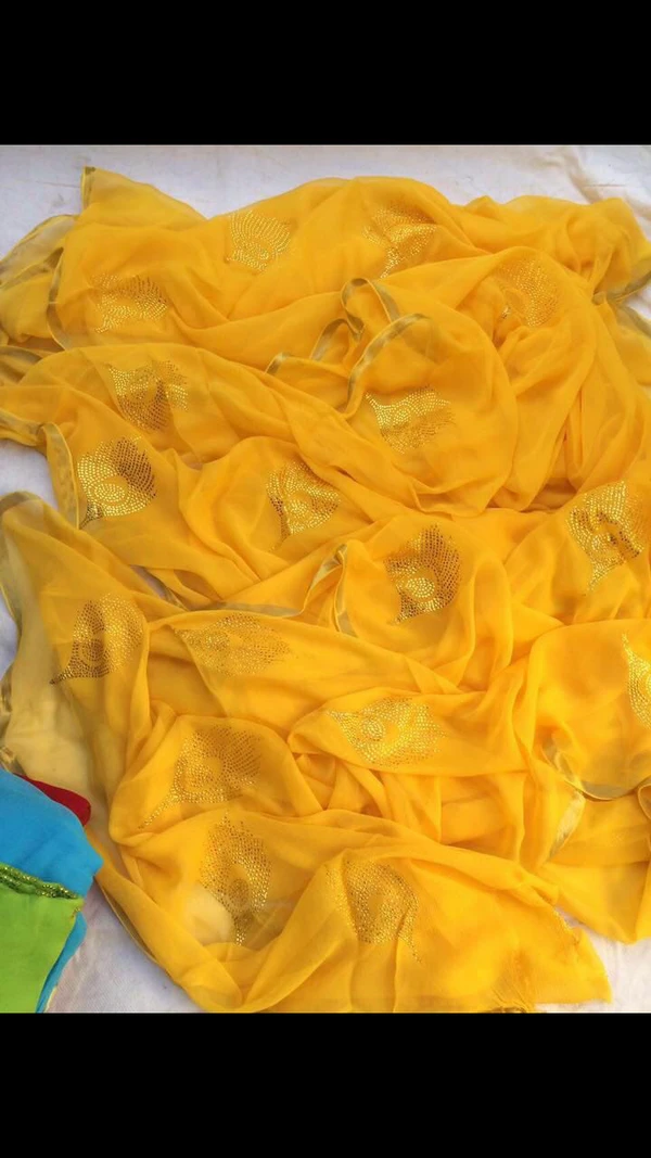 Beautiful Panwari Work Saree - yellow