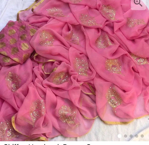 Beautiful Panwari Work Saree - pink