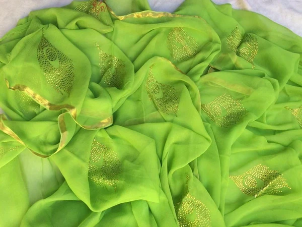 Beautiful Panwari Work Saree - Green