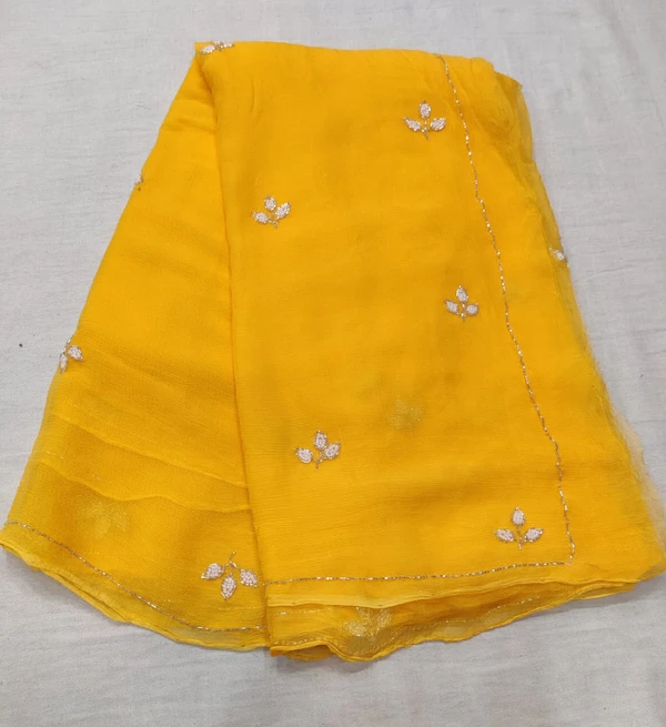 Beautiful Katdana Work Saree - Gold