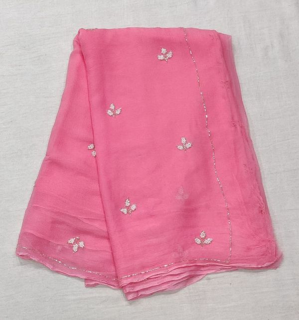 Beautiful Katdana Work Saree - pink