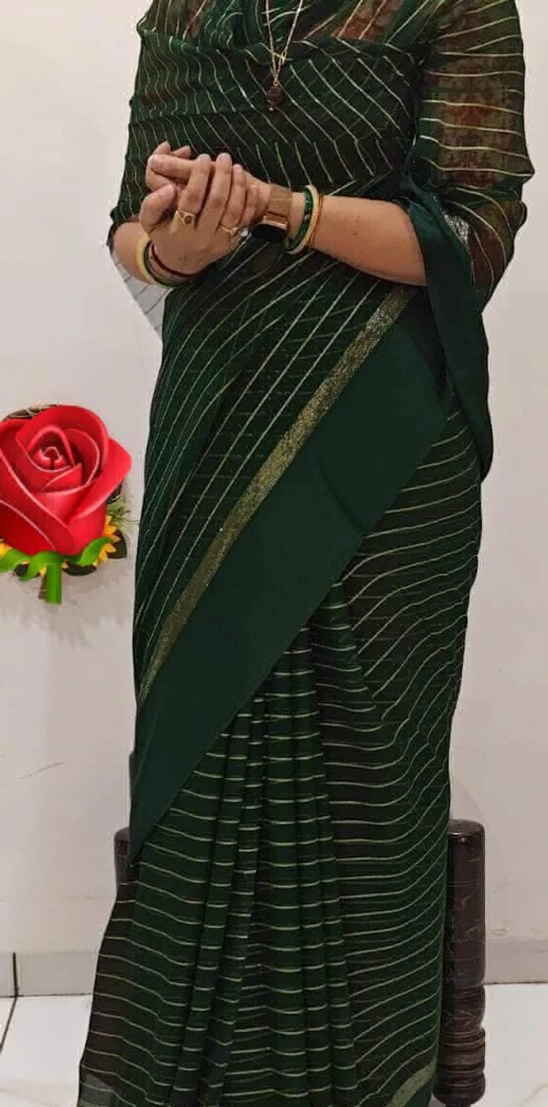 Beautiful Mx Zari Saree - green