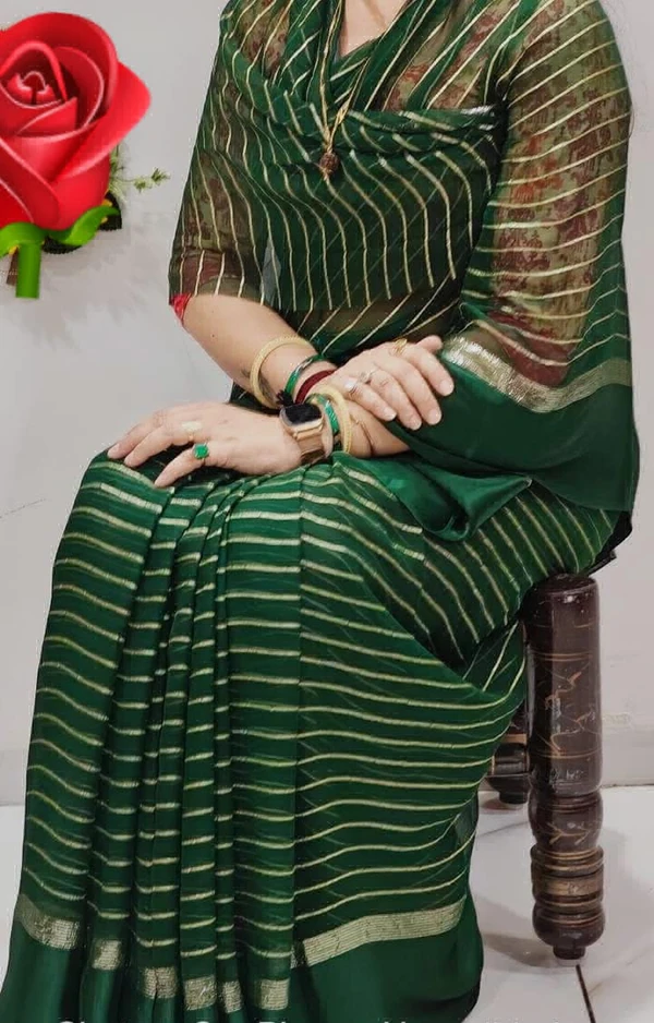 Beautiful Mx Zari Saree - green