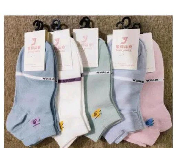 Girls Multicolour Socks Combo Of 5 