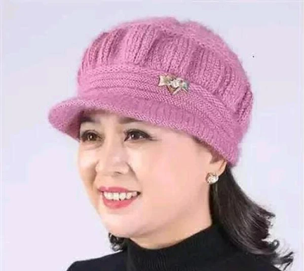 Girls Winter Cap  - maharoon