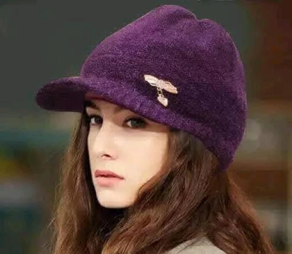 Girls Winter Cap  - maharoon