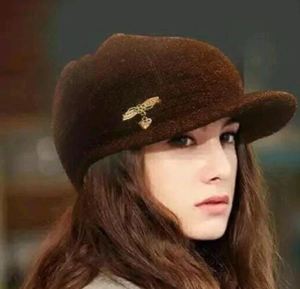 Girls Winter Cap  - Brown