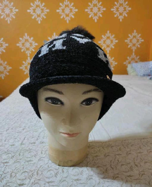 Girls Winter Cap  - Black