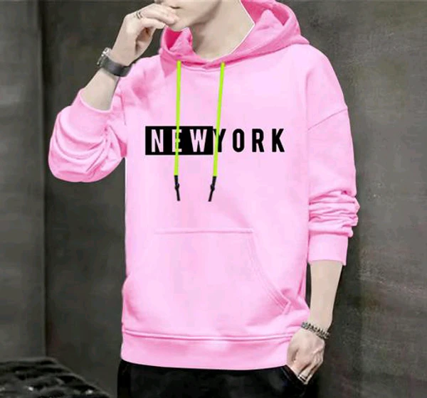 New York Print Hodded  - pink, S