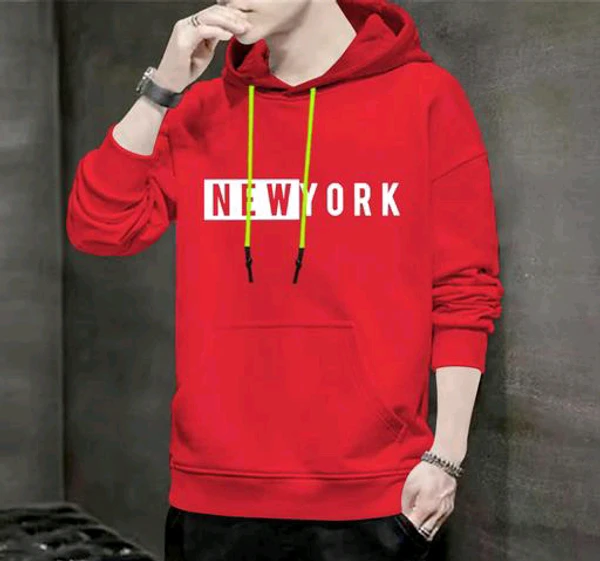 New York Print Hodded  - pink, S