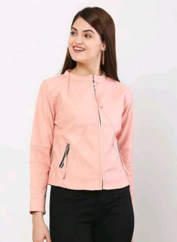 Girls Leather Jacket  - Pink Lace, S