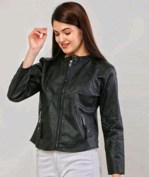 Girls Leather Jacket  - Black, L