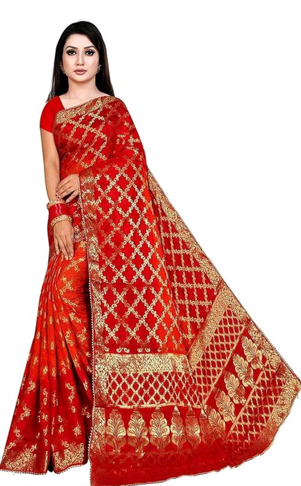 Beautiful Ghadcholla Banarsi Silk Saree  - Red