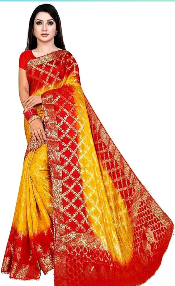 Beautiful Ghadcholla Banarsi Silk Saree  - Yellow