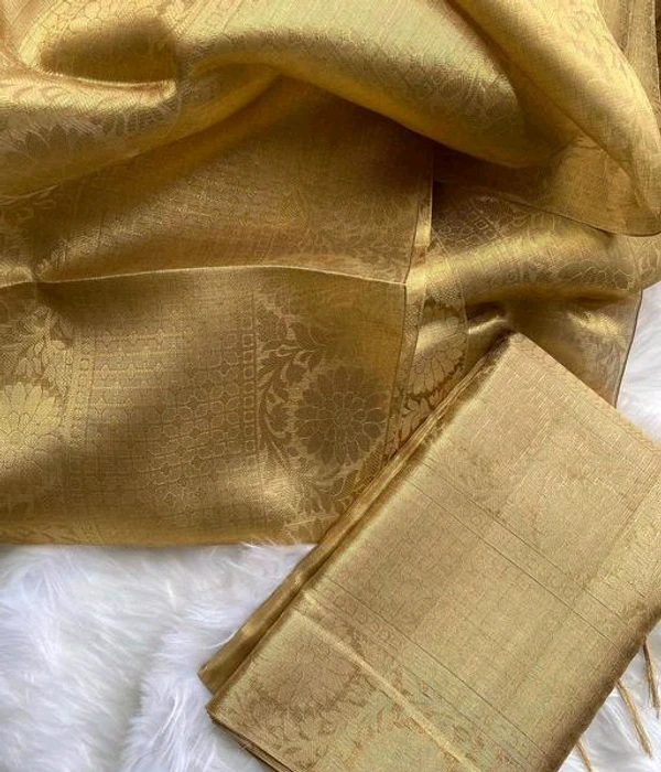 Beautiful Banarasi Tissue Saree - Gold